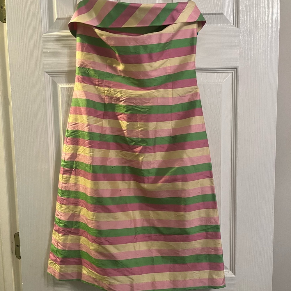Striped Pink and Green Dress
